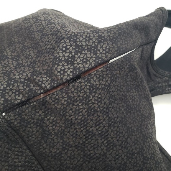 Zyia Active Flower Power Sports Bra Sz S Black High Neck Racerback - Picture 4 of 10